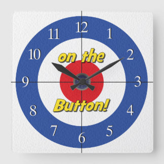 "On the Button" Curler's Clock - (Blue)