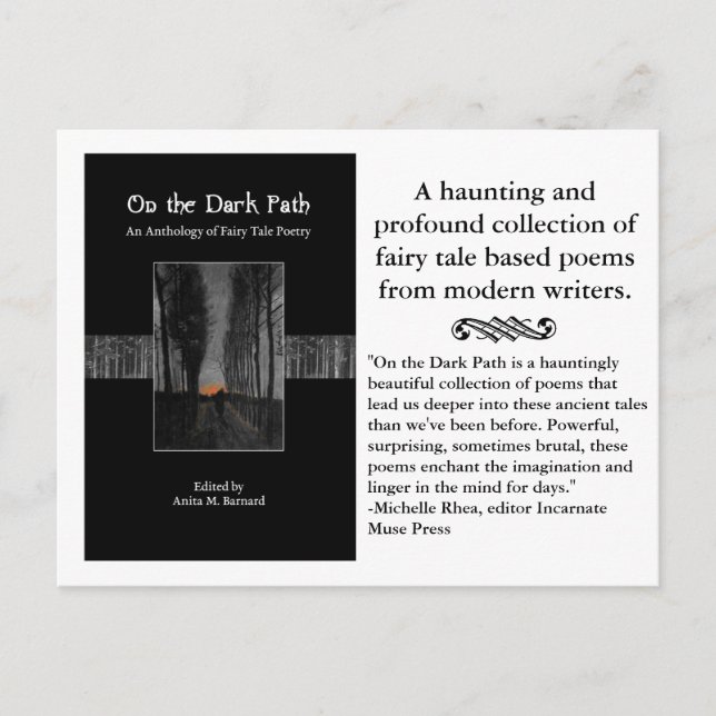 On the Dark Path Fairy Tale Poetry Postcard (Front)