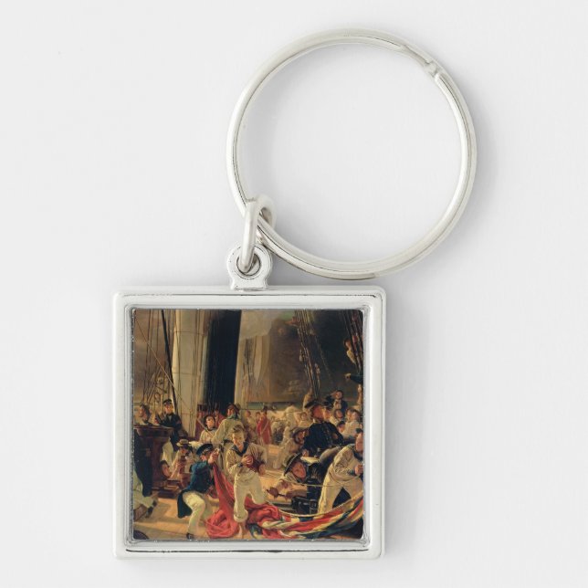 On the deck during a sea battle, 1855 key ring (Front)