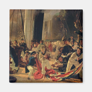 On the deck during a sea battle, 1855 magnet