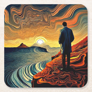 On the Edge 2 Square Paper Coaster