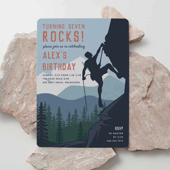 On The Edge | Kids Rock Climbing Birthday Party Invitation (Creator Uploaded)