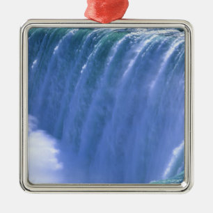 On the Edge of Powerful Niagara Falls, New York Metal Tree Decoration