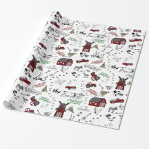 On the Farm Christmas Wrapping Paper