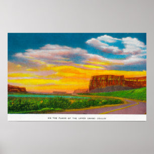 On the floor of the Upper Grand Coulee Dam Poster