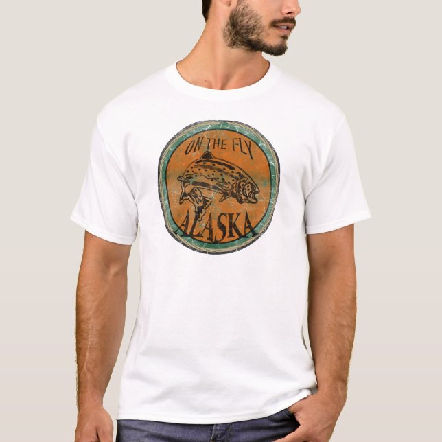 ON THE FLY ALASKA VINTAGE LOGO T-Shirt (Front)