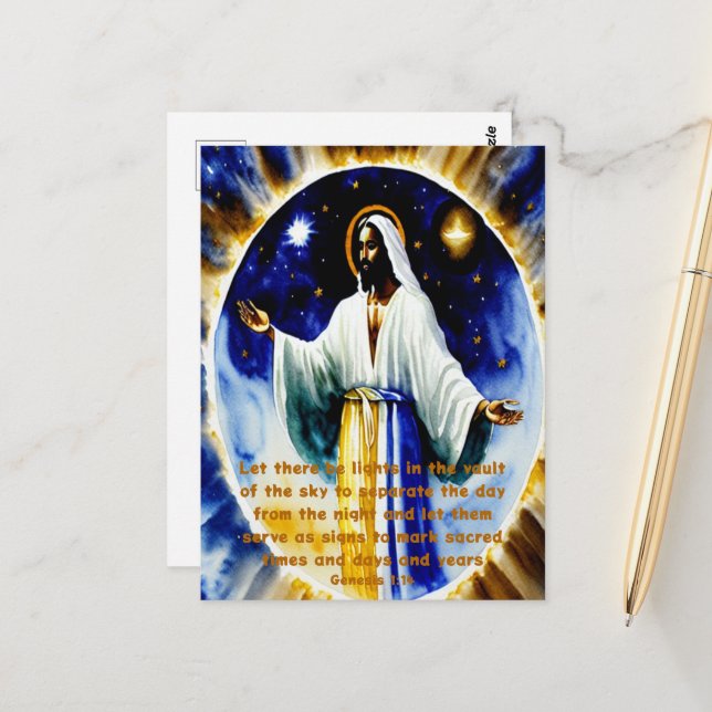 On the Fourth Day Black Christian Art Postcard (Front/Back In Situ)