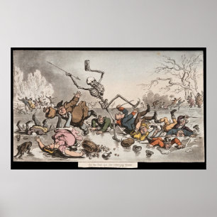 On the frail Ice, the whirring Skate Poster