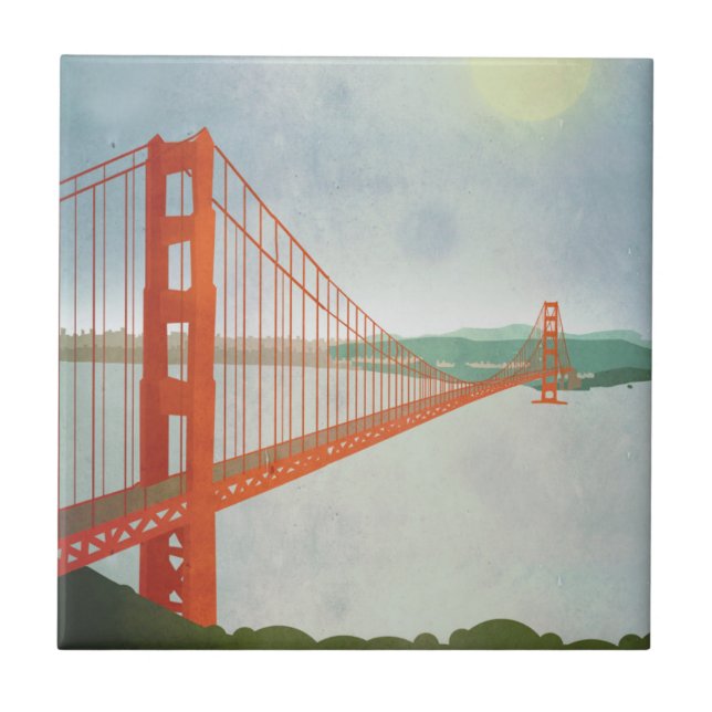 On The Golden Gate Bridge Tile (Front)