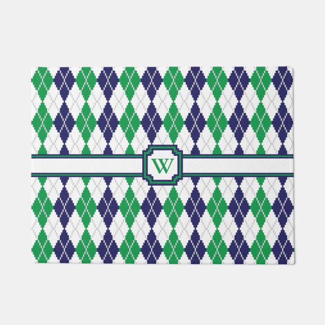 On the Green Argyle Doormat (Front)