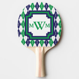 On the Green Argyle Ping Pong Paddle
