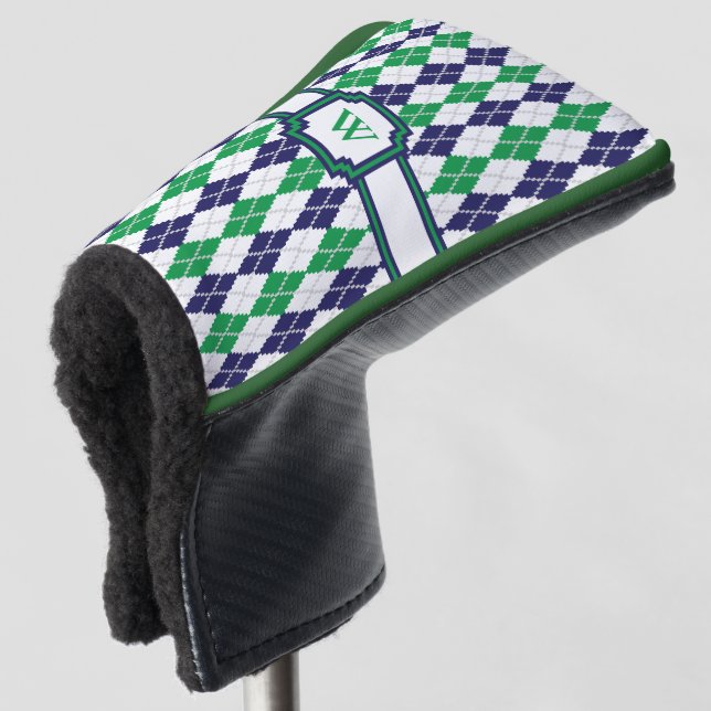 On the Green Argyle Putter Cover (3/4 Front)