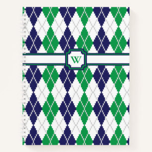 On the Green Argyle Spiral Notebook