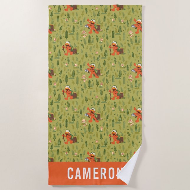 On The Hunt For Hugs Pattern | Add Your Name Beach Towel (Front)