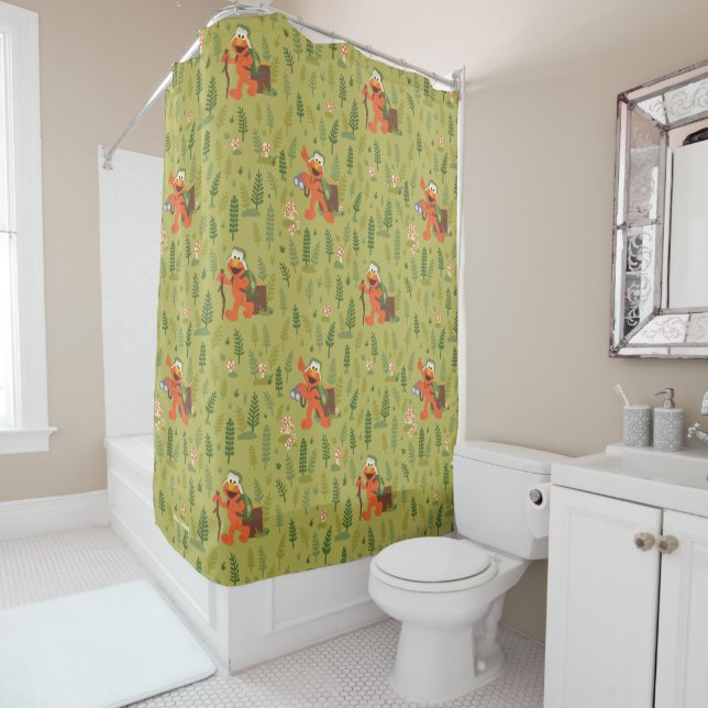 On The Hunt For Hugs Pattern Shower Curtain (In Situ)
