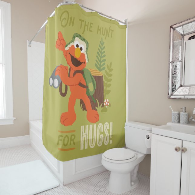 On The Hunt For Hugs Shower Curtain (In Situ)