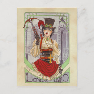 On the Hunt - London 1890 postcard