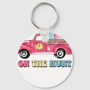 on the hunt, retro, vintage key ring