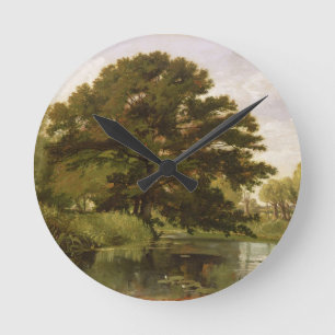 On the Isis, Waterperry, Oxfordshire, 1806 (oil on Round Clock