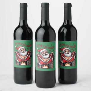 On the Job Hazard Santa on Fire Wine Label