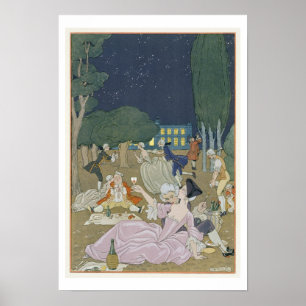 On the Lawn, illustration for 'Fetes Galantes' by Poster