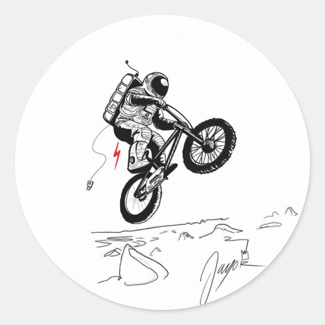 on the moon classic round sticker (Front)