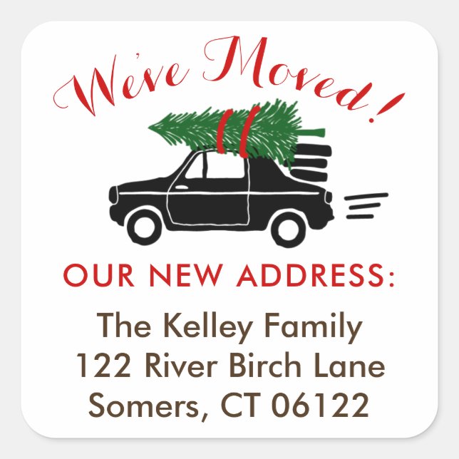 On The Move, Holiday Personalised Address Sticker (Front)