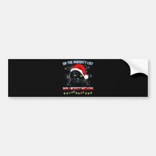 On The Naughty List And I Regret Nothing Cat Chris Bumper Sticker