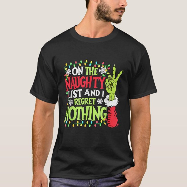 On The Naughty List And I Regret Nothing Unisex Ad T-Shirt (Front)