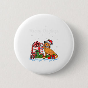on the naughty list i regret nothing cat christmas 6 cm round badge