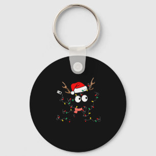 On The Naughty List I Regret Nothing Cat Christmas Key Ring