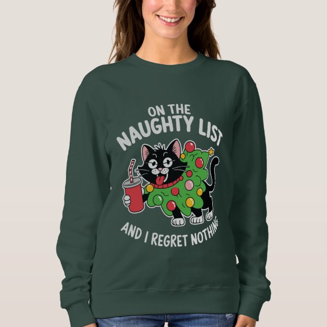 On The Naughty List Kitty Sweatshirt (Front)