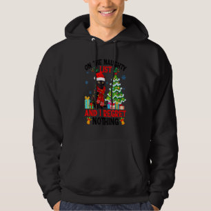 On The Naughty Xmas List And I Regret Nothing Cat  Hoodie