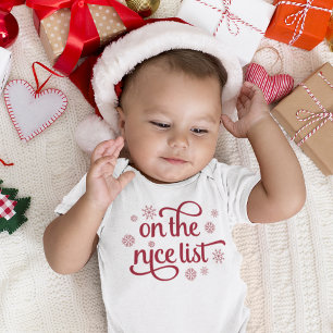 On the Nice List   Christmas Baby Baby Bodysuit