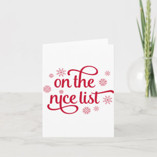 On The Nice List Christmas Toddler Toddler Card