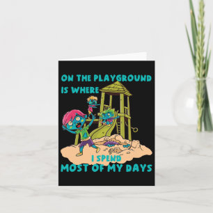 On The Playground Halloween Zombie Costume  Card