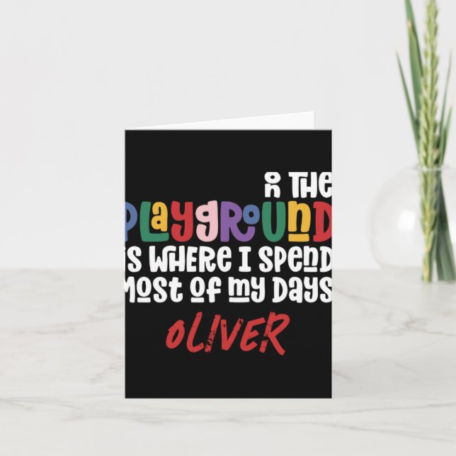 On The Playground Tygraphy Modern Teacher Gift T S Card (Front)