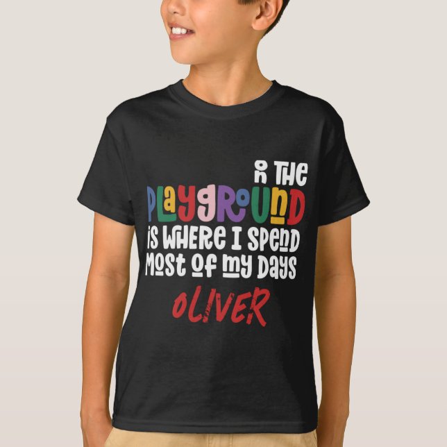 On The Playground Tygraphy Modern Teacher Gift T S T-Shirt (Front)