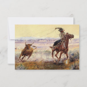 “On the Pond” by Charles M Russell Thank You Card