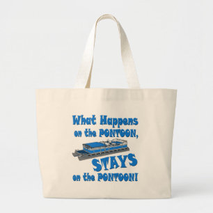 On the pontoon large tote bag