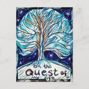 On the Quest of My Life - Tree - Stars Postcard
