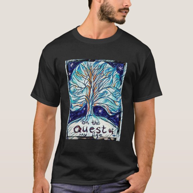 On the Quest of My Life - Tree - Stars T-Shirt (Front)