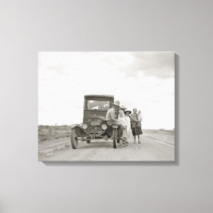 On The Road, 1937. Vintage Photo Canvas Print