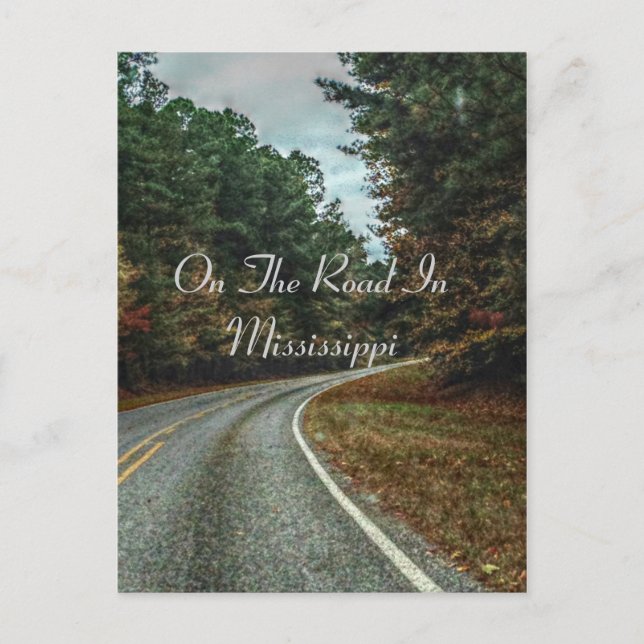 On The Road In Mississippi Postcard (Front)