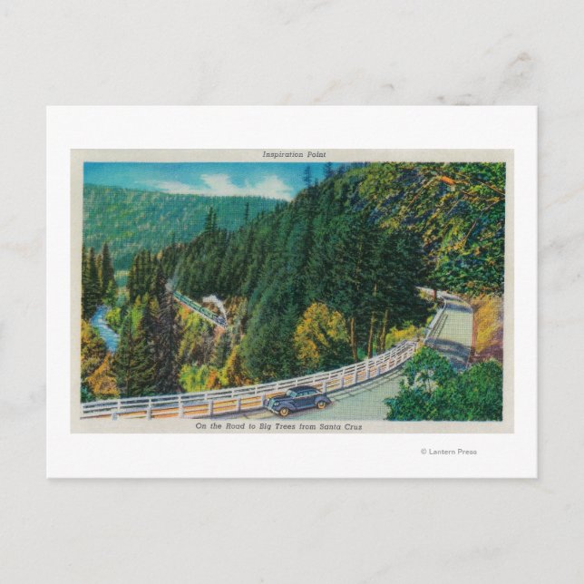 On the Road to Big Trees from Santa Cruz Postcard (Front)