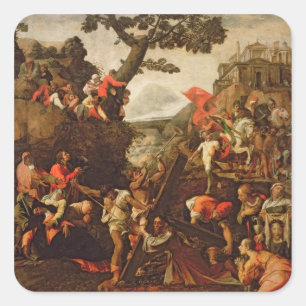 On the Road to Calvary Square Sticker