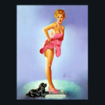 On the Scales Pin Up Poster<br><div class="desc">Vintage pinup. Very high resolution image direct from the original canvas oil painting.</div>