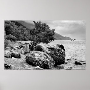 On the shores of Loch Ness with the monster Poster