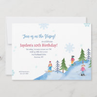 On The Slopes Birthday Party Invitation