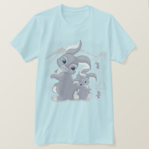 on the snowy mountains under the trees cute rabbit T-Shirt